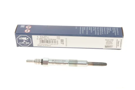 Свічка розжарювання (11V) FIAT 1,9/2,4JTD: Doblo, Punto, Marea 98- ALFA OPEL 1,9CDTI 04- 103мм BOSCH 0 250 202 036