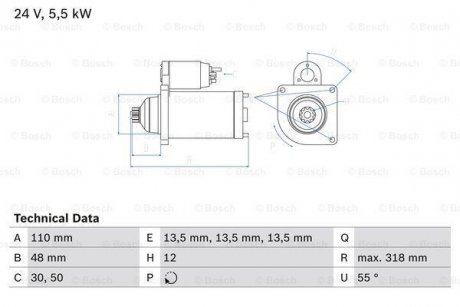 Стартер BOSCH 0986021490