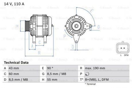 Генератори BOSCH 0986080140