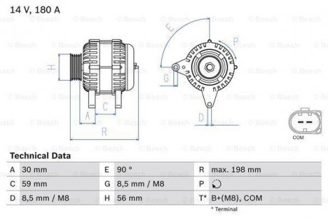 ALTERNATOR AUDI A4 3.0 TDI 09- BOSCH 0986081930