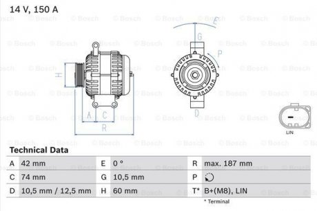 Генератор BOSCH 0986082330