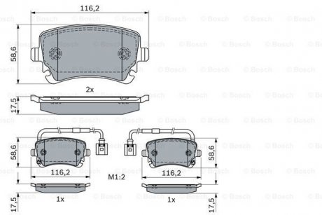 Гальмівні колодки дискові BOSCH 0986424057 (фото 1)