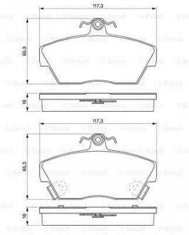 Гальмівні колодки, дискове гальмо (набір) BOSCH 0986424244