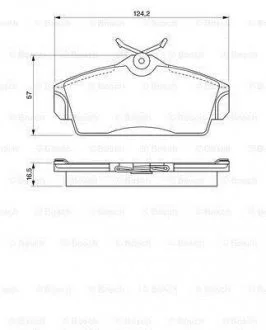 Гальмівні колодки, дискове гальмо (набір) BOSCH 0986424490 (фото 1)