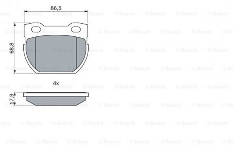 KLOCKI HAM. LAND ROVER DEFENDER 2.8 98- BOSCH 0986424606 (фото 1)