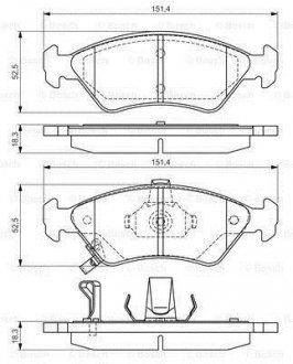 Гальмівні колодки дискові передн. Clarus 96-99 BOSCH 0986424725