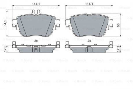 Гальмівні колодки задн.W213 16- BOSCH 0 986 424 845 (фото 1)