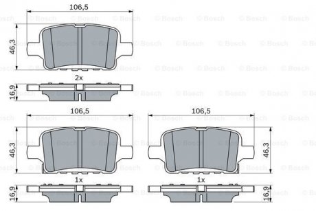 Гальмівний колодки задні INSIGNIA B 17- BOSCH 0986424870 (фото 1)