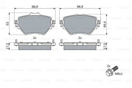 KLOCKI HAM./TYЈ/ OPEL COMBO E 1.2 19- BOSCH 0986424878