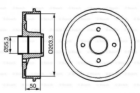 Гальмівний барабан задній LAGUNA 94- BOSCH 0986477121