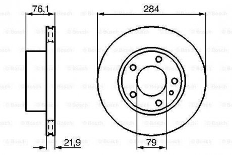 Диск гальмівний передній 518 I -88 284 22 20.4 BOSCH 0986478043