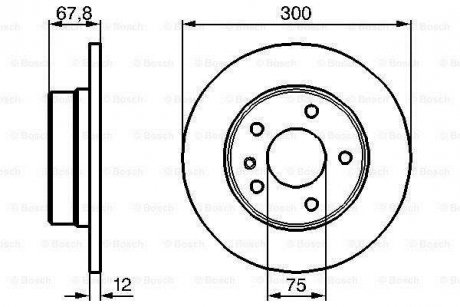 Диск гальмівний 7 E32 86-92 задн. BOSCH 0986478322