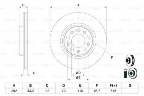 TARCZA HAM. ALFA ROMEO BOSCH 0986479D99