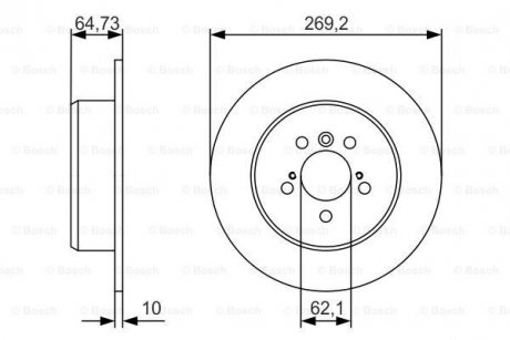 Диск гальмівний задн. Camry 2,2-3,0 96- BOSCH 0986479R00