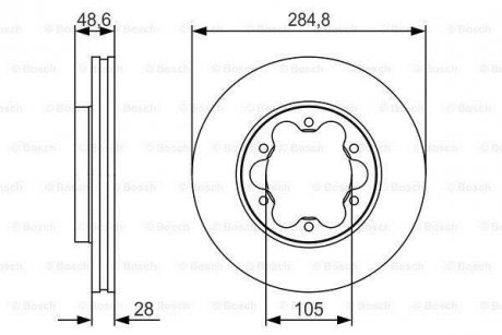 Диск гальм. передн. TOYOTA HIACE 06- BOSCH 0986479R27