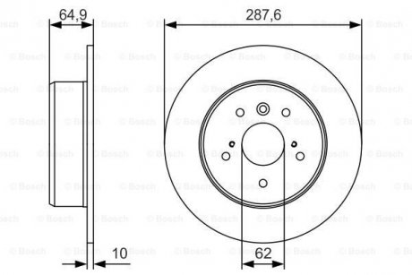 Диск гальм. задн. Camry 2,2-3,0 -06 BOSCH 0986479T69