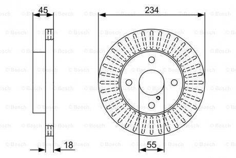 Диск гальмівний передній 323 -98 BOSCH 0986479V65