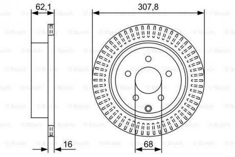 Диск гальмівний задн.Infiniti FX,Murano 03- BOSCH 0986479W11 (фото 1)