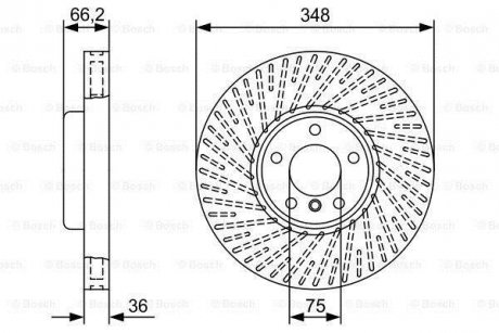 Диск гальмівний перед.лів.F10,6,7F 01 10- BOSCH 0986479W19