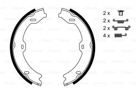 Колодки ручного гальма (з кріпленням) DB 221 BOSCH 0986487725