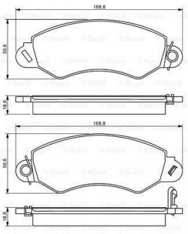 Гальмівні колодки, дискове гальмо (набір) BOSCH 0986494300