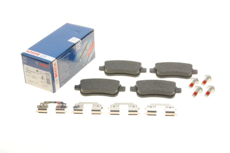 Гальмівні колодки задн. (+ уст. косплект) RENAULT Fluence 10-, Megane III,Scenic 09- BOSCH 0986494384