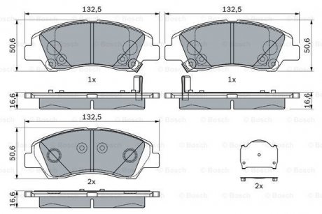 Гальмівні колодки передн.Elantra,Matrix BOSCH 0986494760