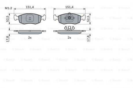 KLOCKI HAM FIAT STRADA PICK-UP 1.3D MJ 95KM 10- PRZУD BOSCH 0986494943