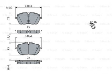 Комплект гальмівних колодок BOSCH 0986494946