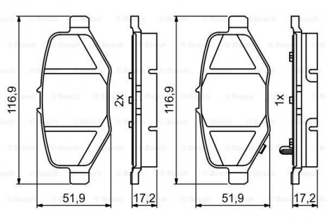 Колодки гальм. задн. Explorer (USA) 3.5 10- BOSCH 0986495397