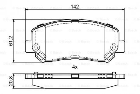 Гальмівні колодки дискові JEEP Cherokee \\'\\'F \\'\\'14>> BOSCH 0986495405