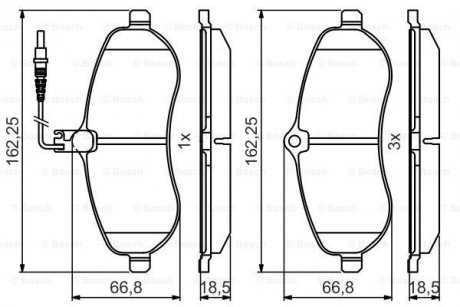 Гальм.колод. передн..CITROEN Jumpy FIAT Scudo 07- BOSCH 0 986 495 460