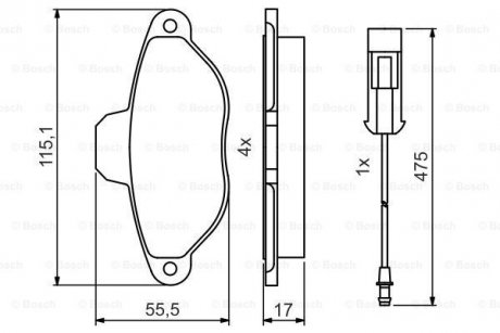 Гальмівні колодки передні Punto 93- BOSCH 0986495475