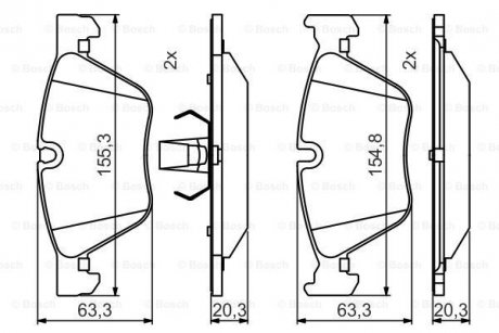 Гальмівні колодки передн.5 F10 518d-528i 11- BOSCH 0986495480