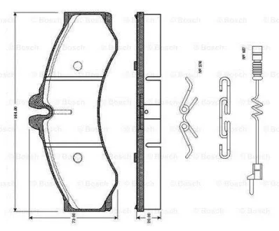 Гальмівні колодки, дискове гальмо (набір) BOSCH 0986TB2037 (фото 1)