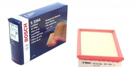 Фото фільтр повітряний VW Polo 95-99 SEAT 1,6-2,0: Toledo, Ibiza (187*58*279) BOSCH 1 457 433 264 Фільтр повітряний VW Polo 95-99 SEAT 1,6-2,0: Toledo, Ibiza (187*58*279) BOSCH 1 457 433 264