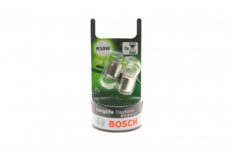 Лампа R10W Longlife DayTime +10% (2шт.) збільш. ресурс ! BOSCH 1987301059 (фото 1)