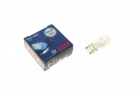 Фото лампа розжарювання W21W 12V 21W W3x16d PURE LIGHT BOSCH 1 987 302 251 Лампа розжарювання W21W 12V 21W W3x16d PURE LIGHT BOSCH 1 987 302 251