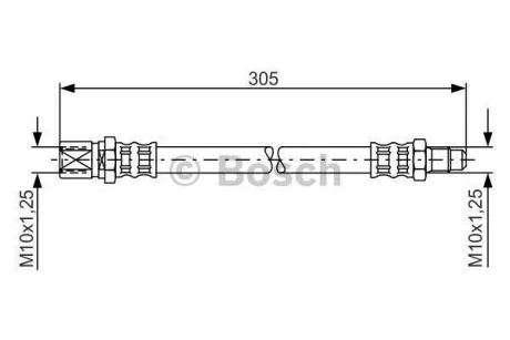 Шланг гальмівний задн. центр. ваз 2101-2107 BOSCH 1987476003