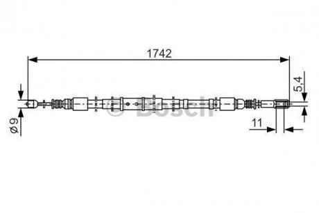 Трос ручного гальма BOSCH 1987477305