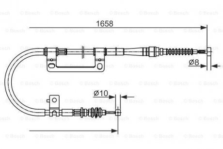 Трос ручного гальма задній PANDA 86-91 BOSCH 1987477331