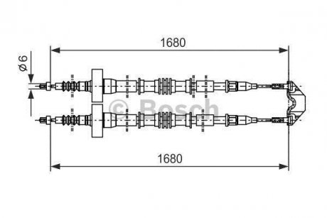 Трос ручного гальма BOSCH 1987477528