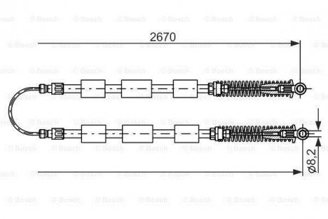 Трос гальм FIAT SEICENTO 98- BOSCH 1987477553