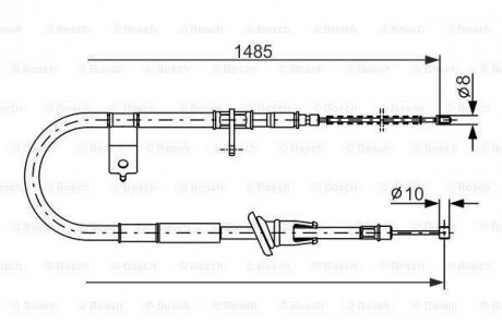 Трос ручного гальма лів..Acent 95- BOSCH 1987477612