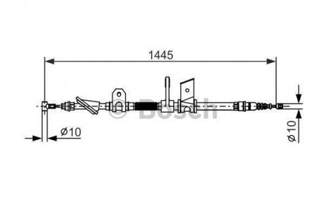 Трос ручного гальма лів. 166 BOSCH 1987477623