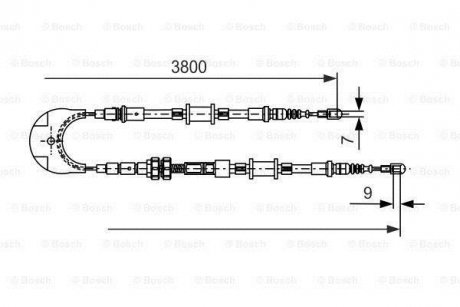 Трос ручного гальма BOSCH 1987477731