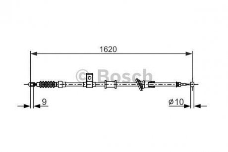 Трос ручного гальма 1615/1470 мм S40 00- BOSCH 1987477893