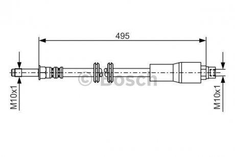 Тормозной шланг передний (L=550mm) Mercedes Vito/V-class BOSCH 1987481005