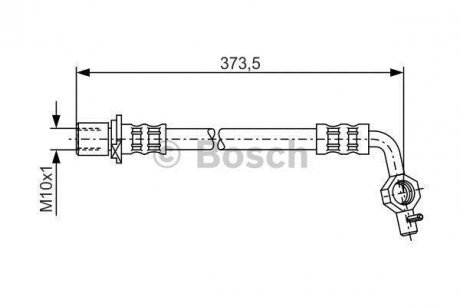 Шланг гальм. передн. лів. TOYOTA HIACE -04 BOSCH 1987481040