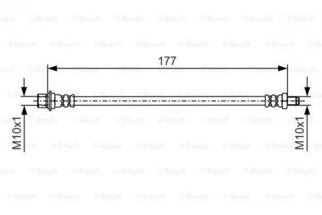 Шланг гальм. задн.Avensis 01- BOSCH 1987481527 (фото 1)